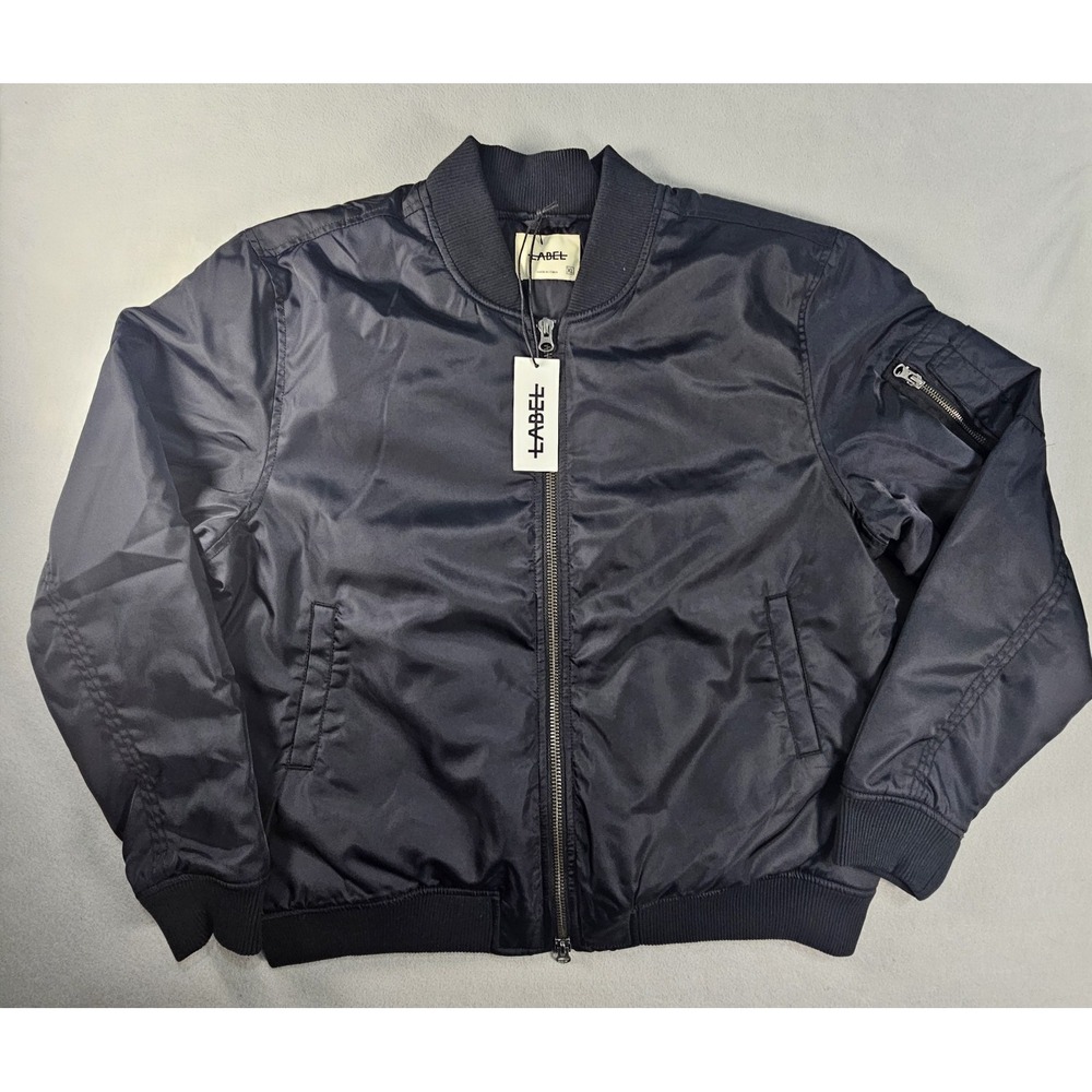 LABEL Go-To Bomber Jacket Womens XL Black NWT Nylon Windproof Utility MA-1